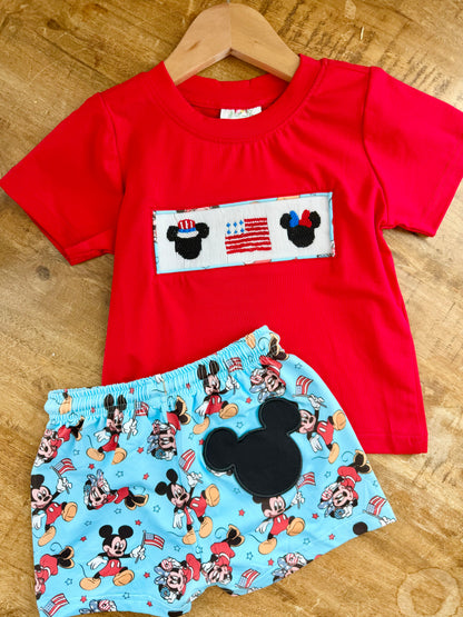 All American Mouse Boys Shorts Set