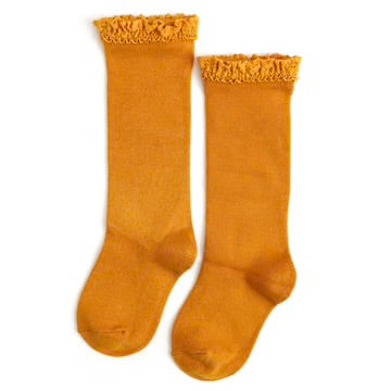 Marigold Lace Top Knee High Socks