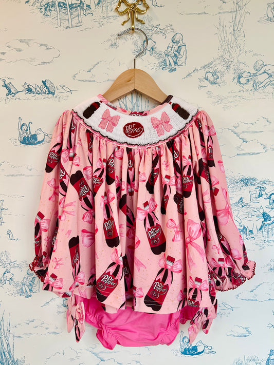 Dr. Pepper Long Sleeve Girls Bloomer Set