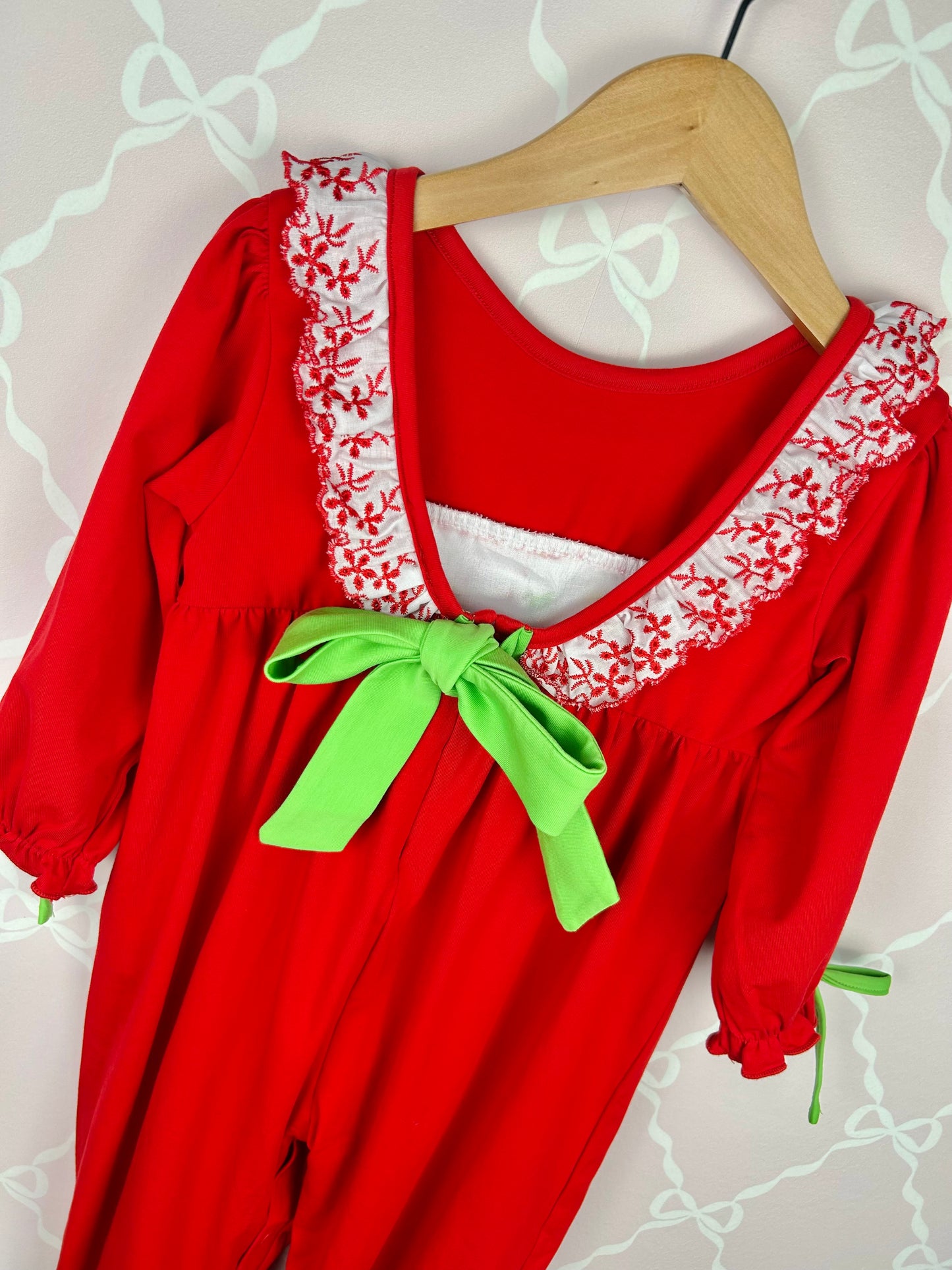Grinch Smocked Girls Romper