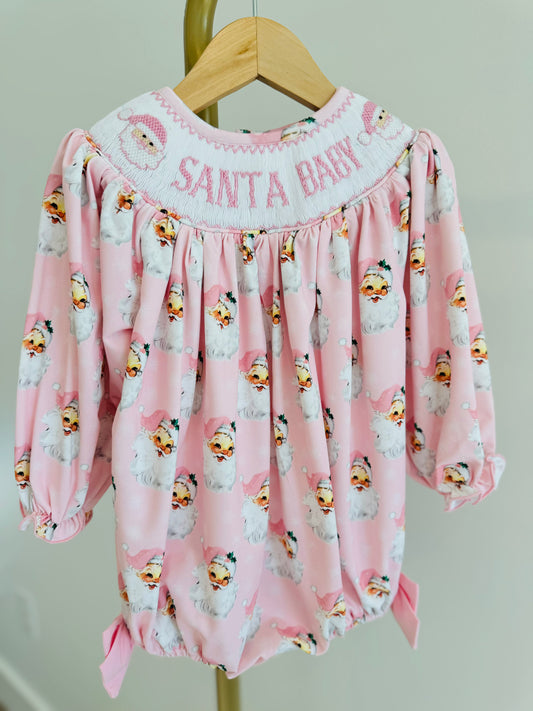 Santa Baby Smocked Bubble