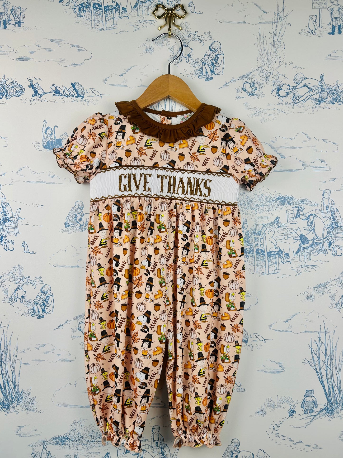Charlie Brown Thanksgiving Girls Romper