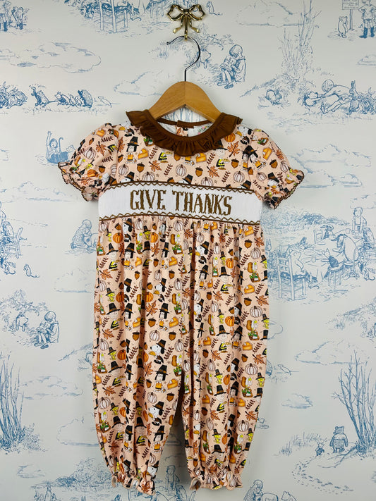 Charlie Brown Thanksgiving Girls Romper