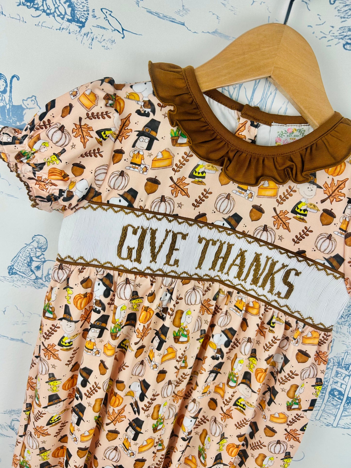 Charlie Brown Thanksgiving Girls Romper