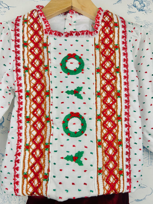 Wreath and Holly Bloomer Set