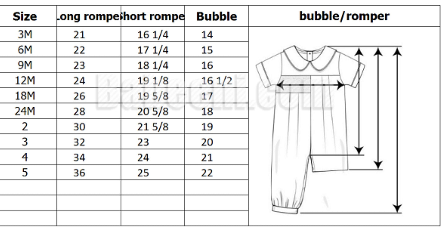 Geometric Smocked Pumpkin Bubble With Long Sleeves