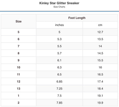 Kinley Star Glitter Sneaker PREORDER