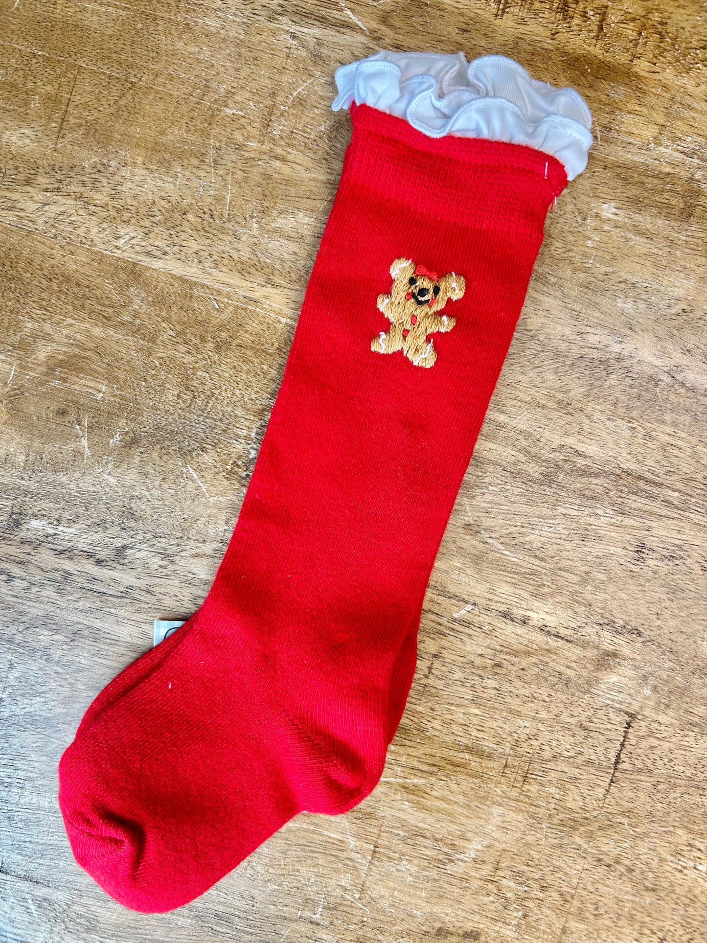 Gingerbread Mouse Socks - red
