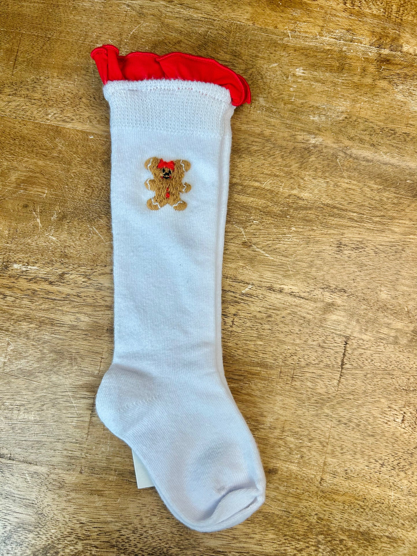 Gingerbread Mouse Socks- white