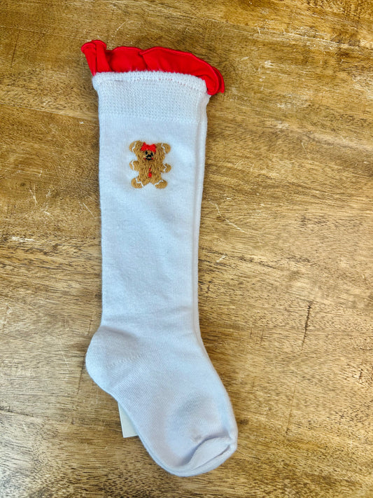 Gingerbread Mouse Socks- white