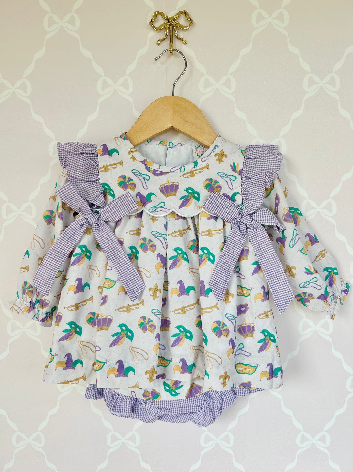Mardi Gras Bow Bloomer Set