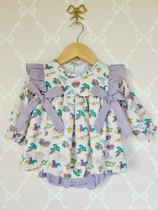 Mardi Gras Bow Bloomer Set