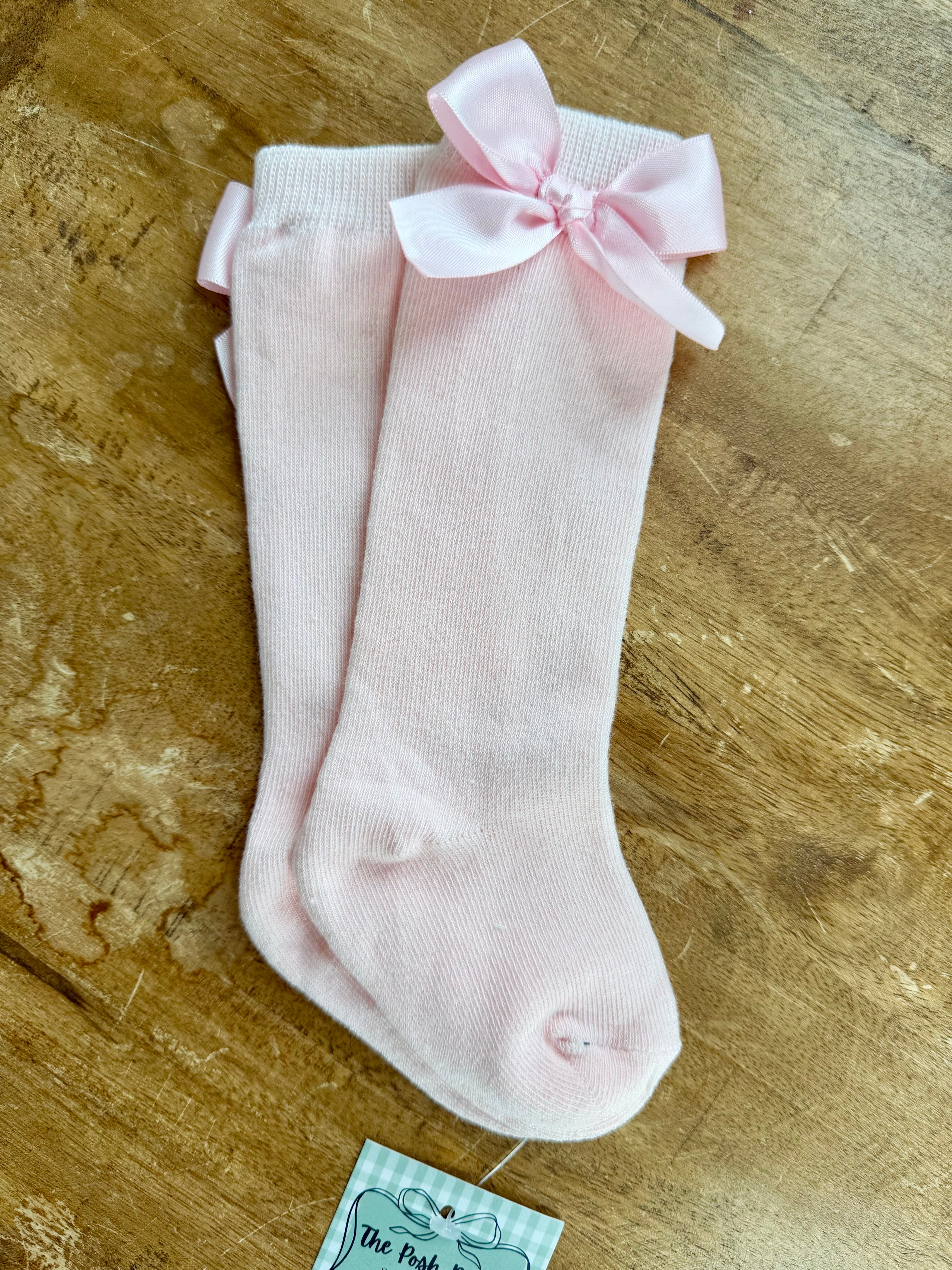Pink on Pink Bow Socks