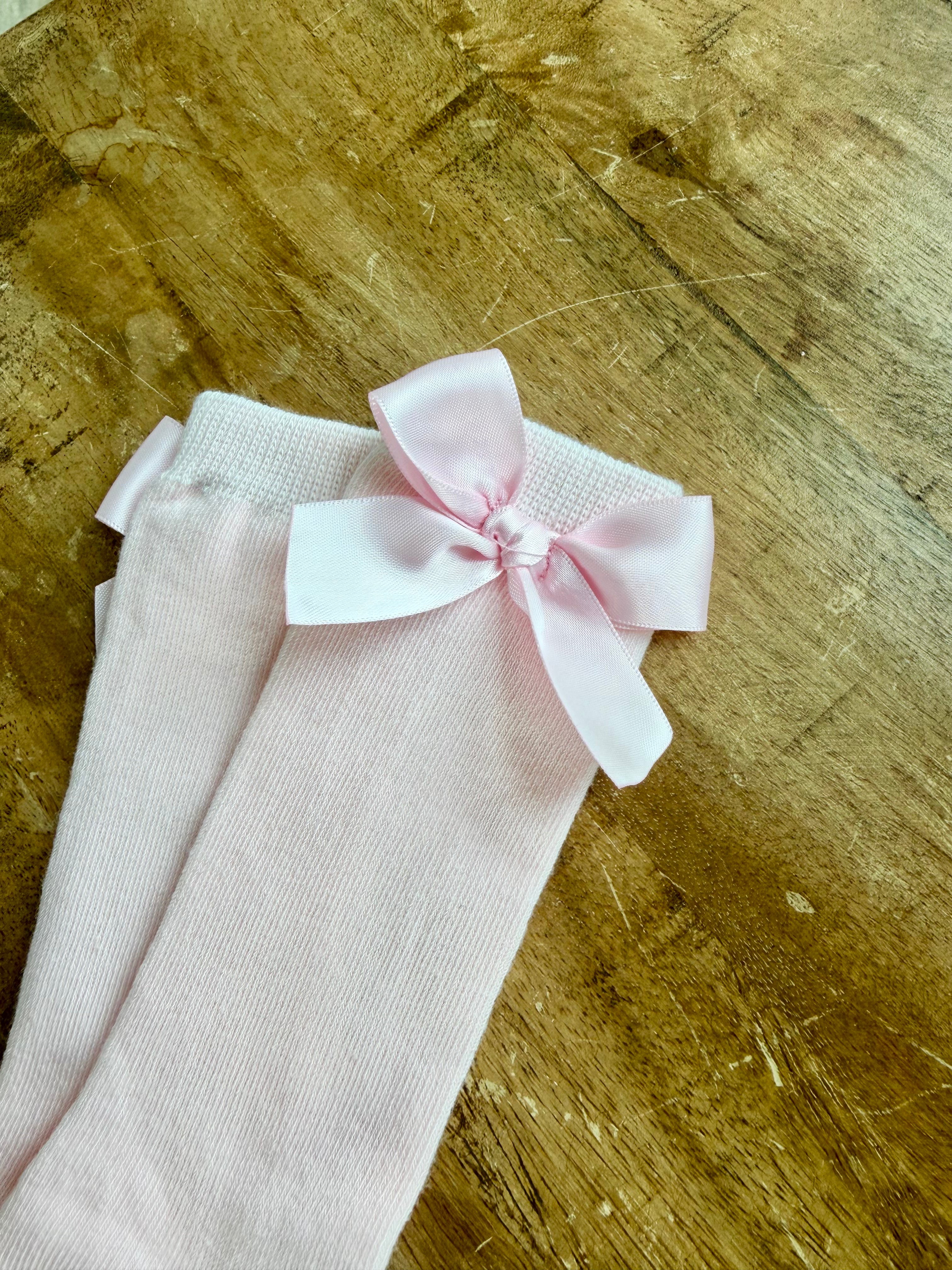 Pink on Pink Bow Socks