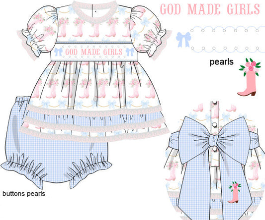 PO1230 God Made Girls Bloomer Set PREORDER