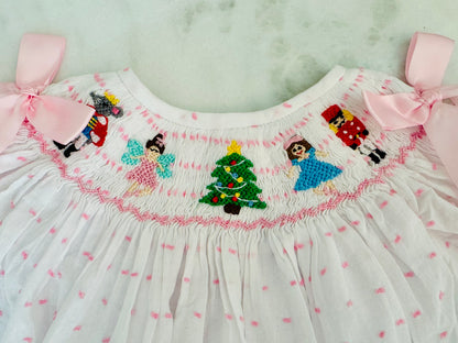 Nutcracker Hand Smocked Long Sleeve Gown