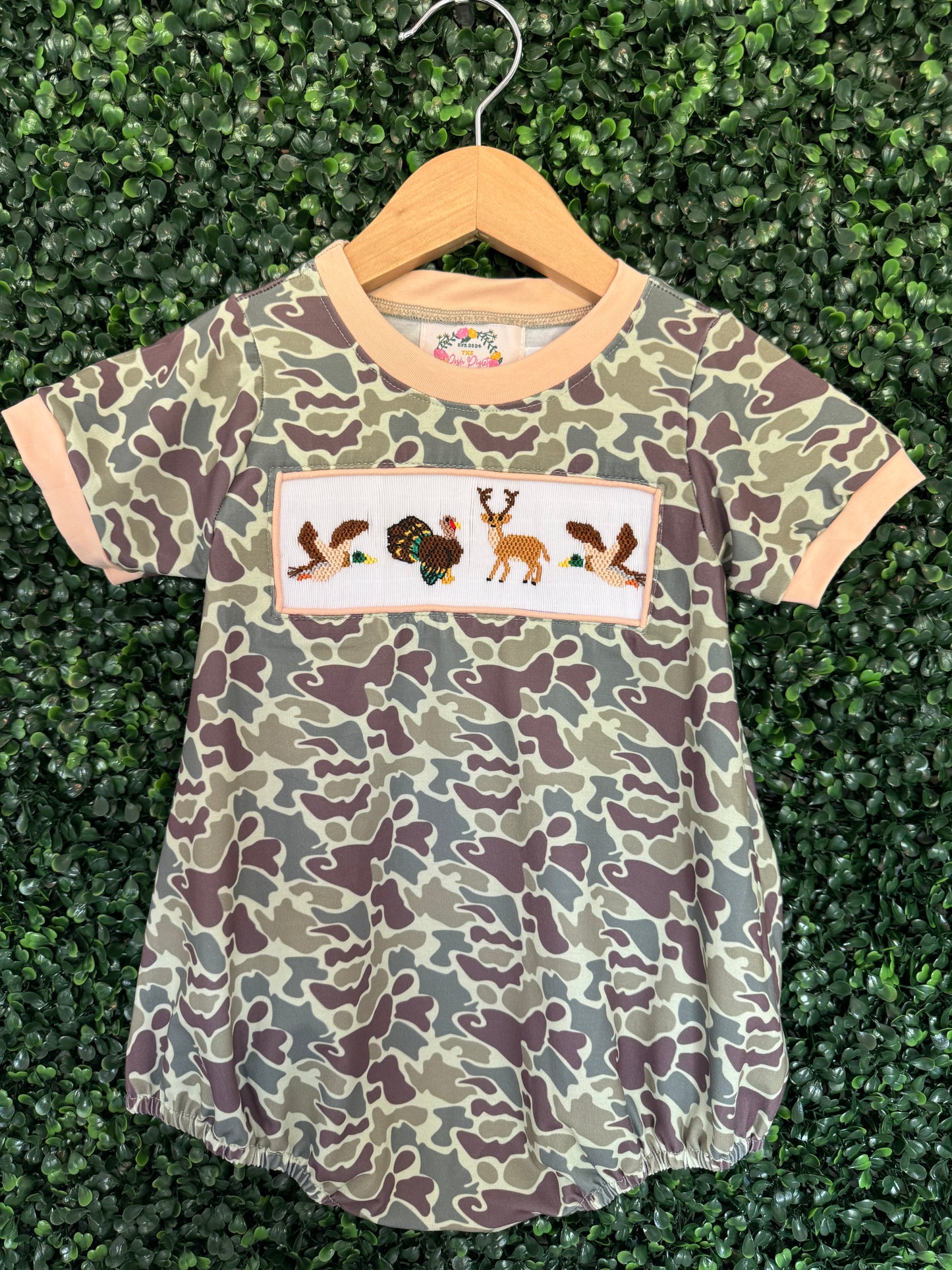 Camo Hunting Smocked Bubble