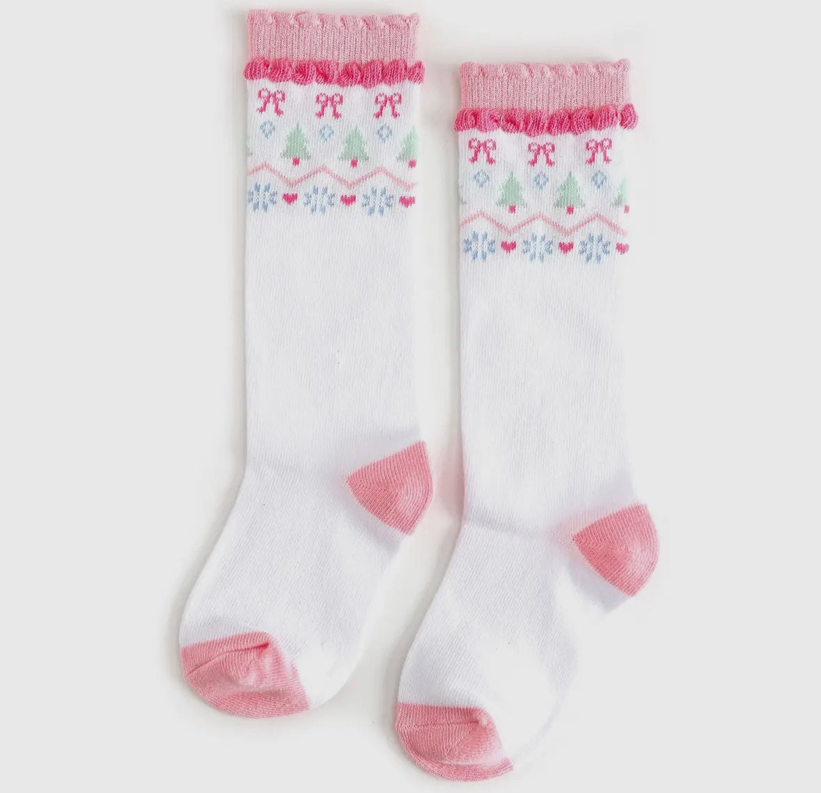 Little Stocking Co White  Fair Isle Knee Socks