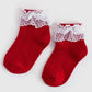 Little Stocking Co Lace Bobby Socks Red