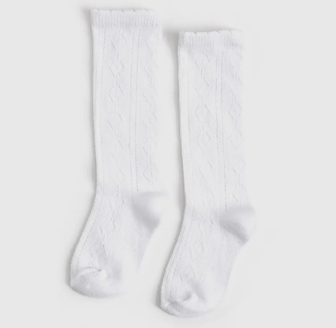 Little Stocking Co White Scalloped Fancy Knee Socks