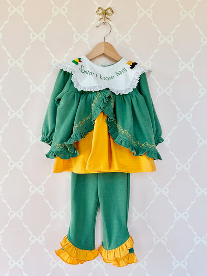 Santa! I Know Him Girls Pant Set