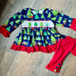 Christmas Tree Smocked Pants Set