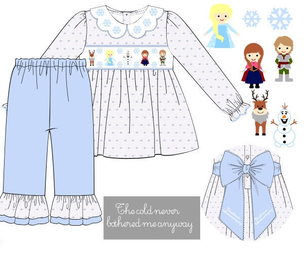 PO1223 Frozen Long Sleeve Pants Set PREORDER