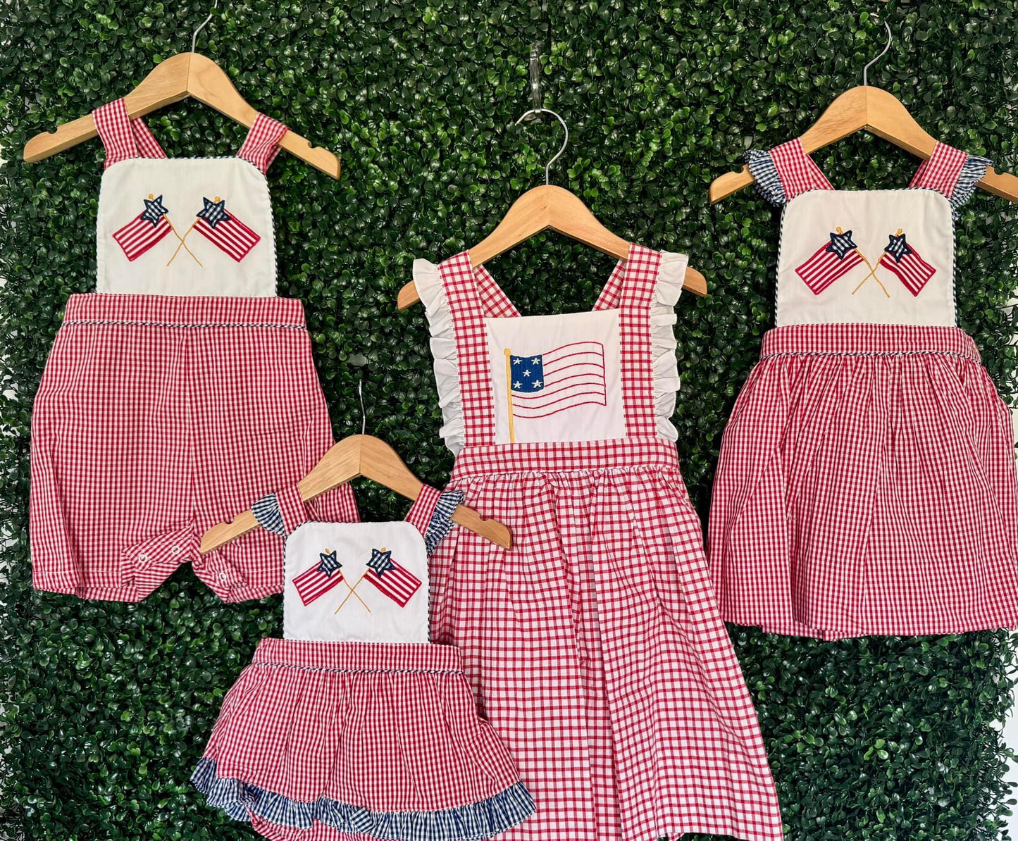 Patriotic Sunsuit with Flag Appliques