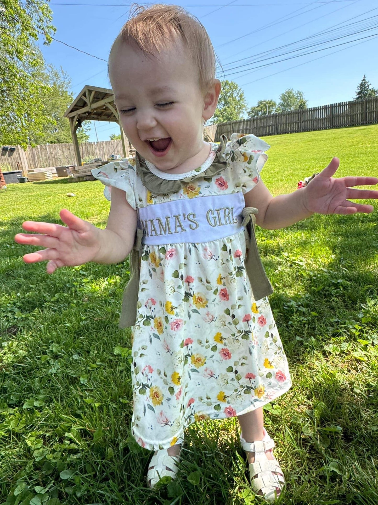 Mama's Girl Embroidery Floral Dress