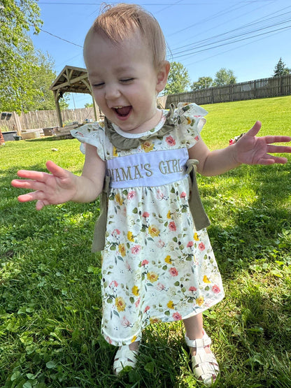 Mama's Girl Embroidery Floral Dress