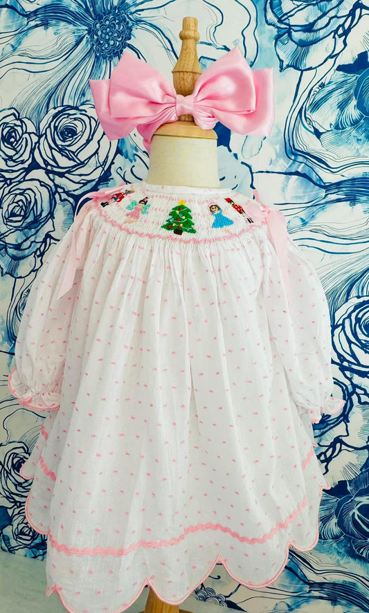 Nutcracker Hand Smocked Long Sleeve Gown