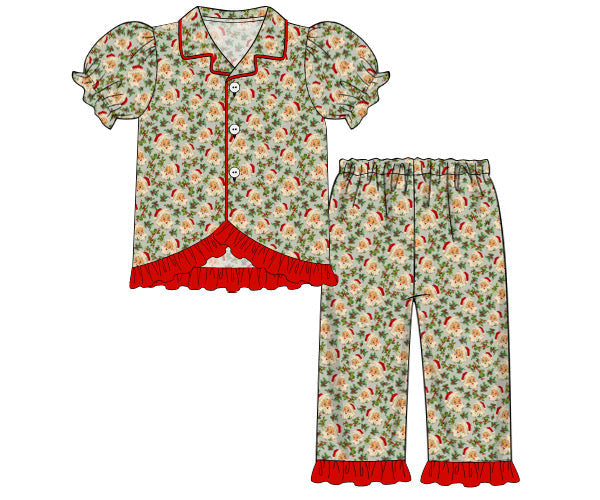 Vintage Santa Girl 2-Piece