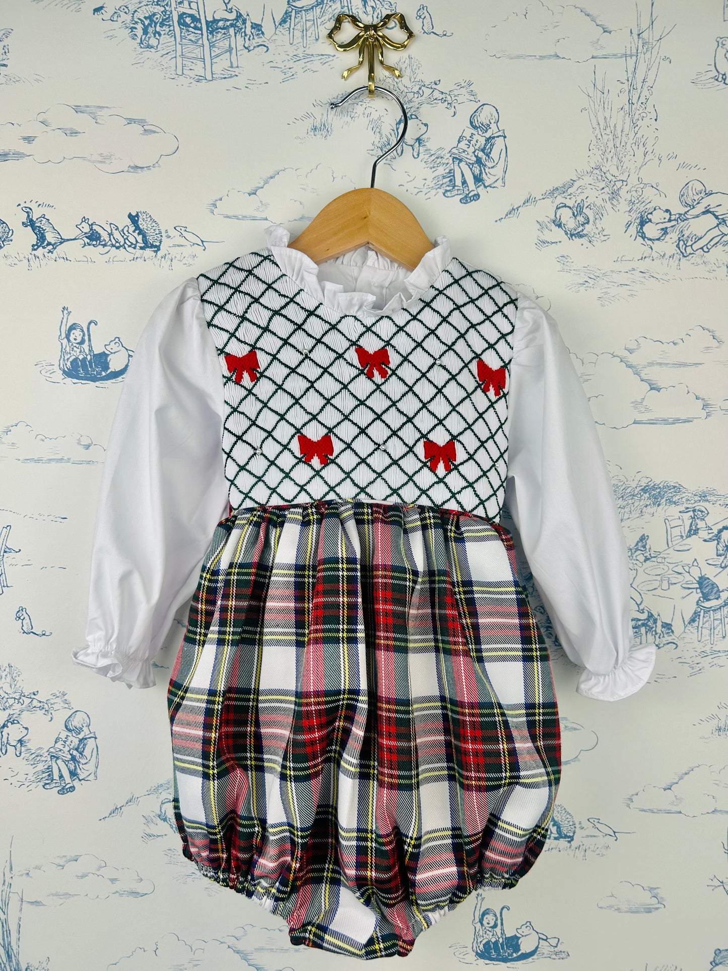 Plaid Pearls and Bows Bubble