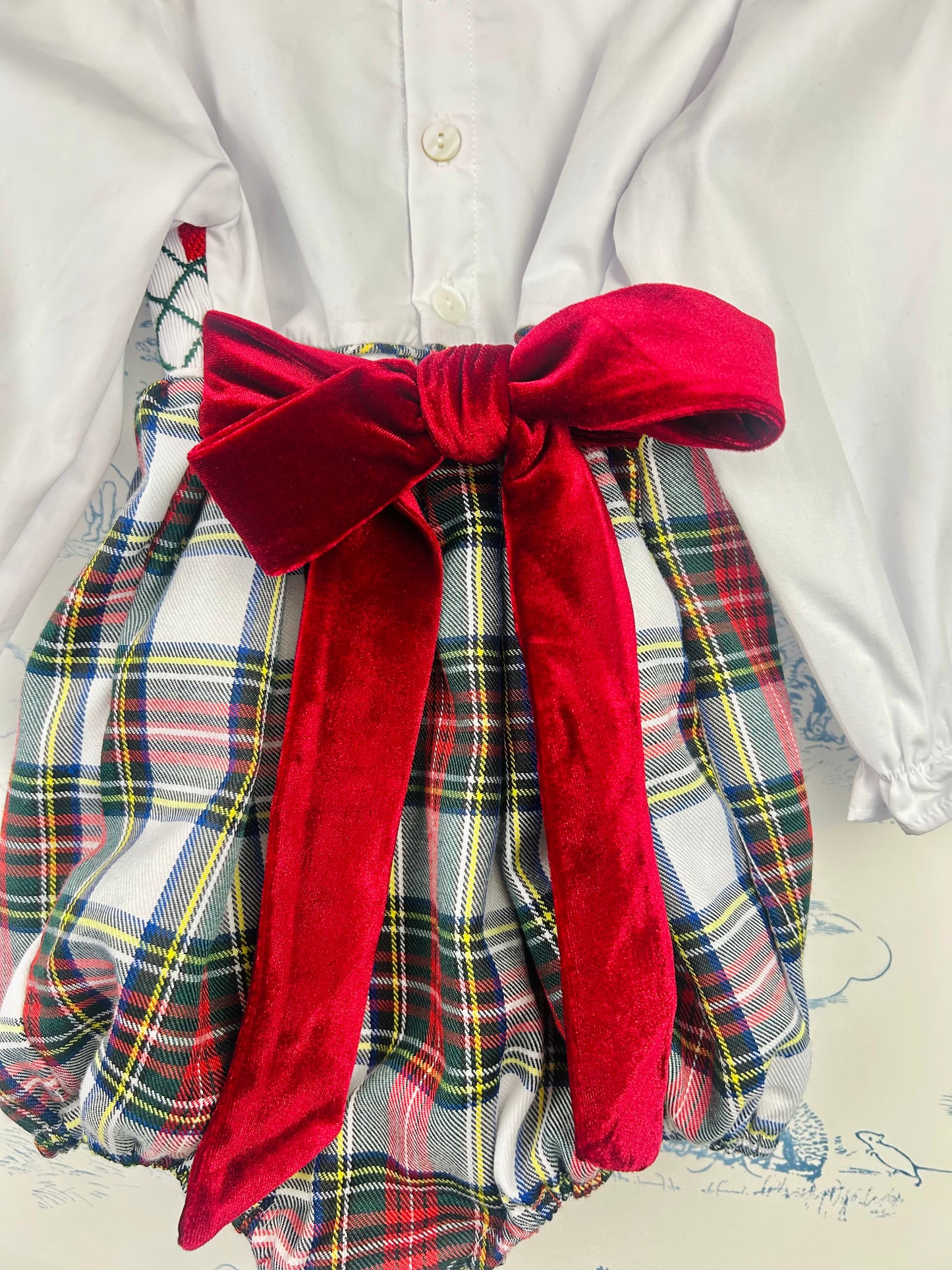 Plaid Pearls and Bows Bubble