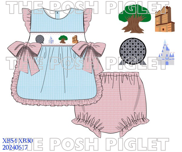 4 Parks Hand Smocked Apron Set