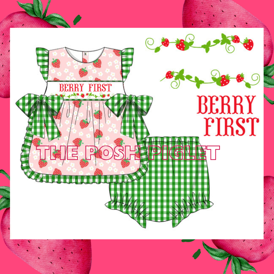 "Berry First" Apron Set PREORDER