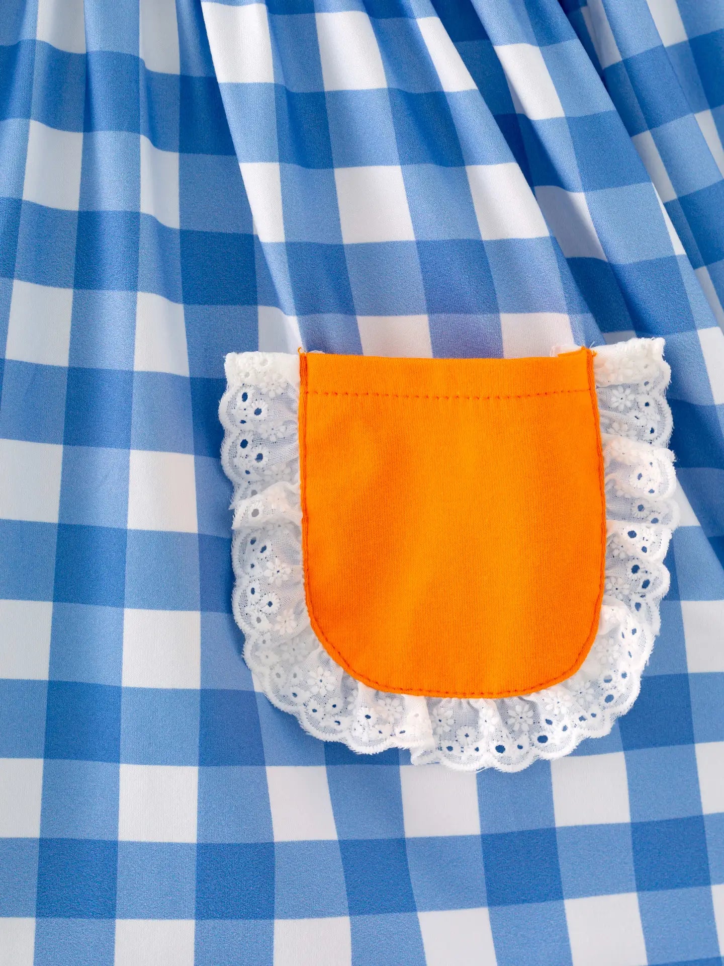 Blue Plaid Pumpkin Smocked Dress