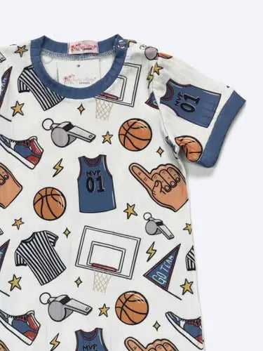 Boy Basketball Romper