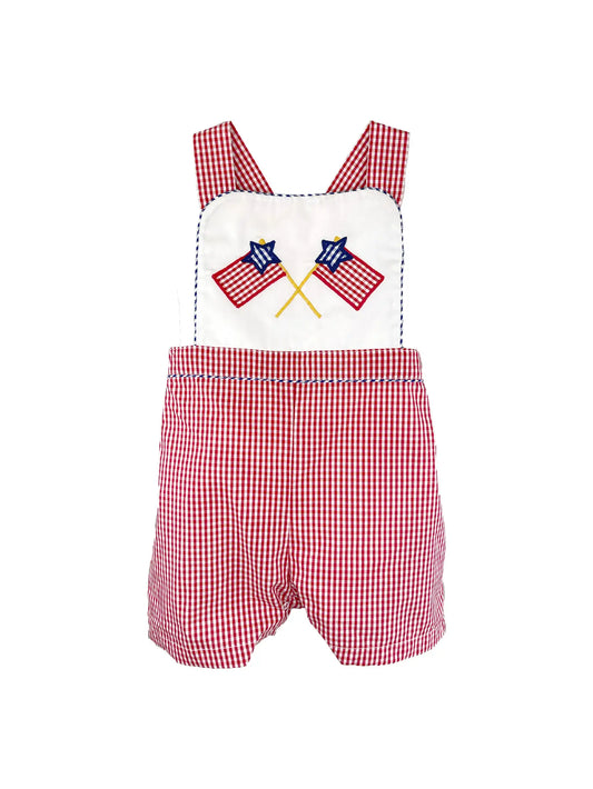 Patriotic Sunsuit with Flag Appliques