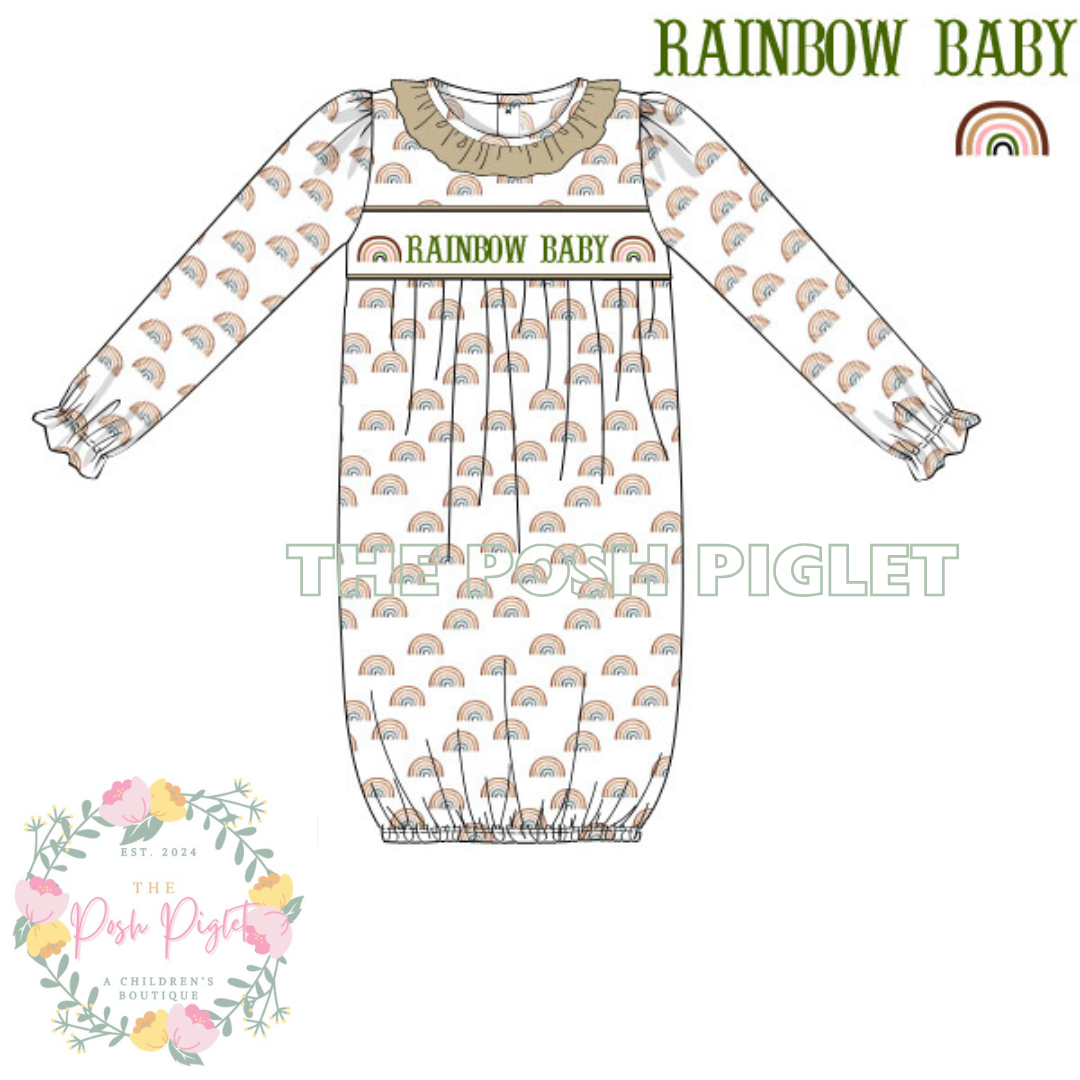 Rainbow Baby Girls Gown PREORDER