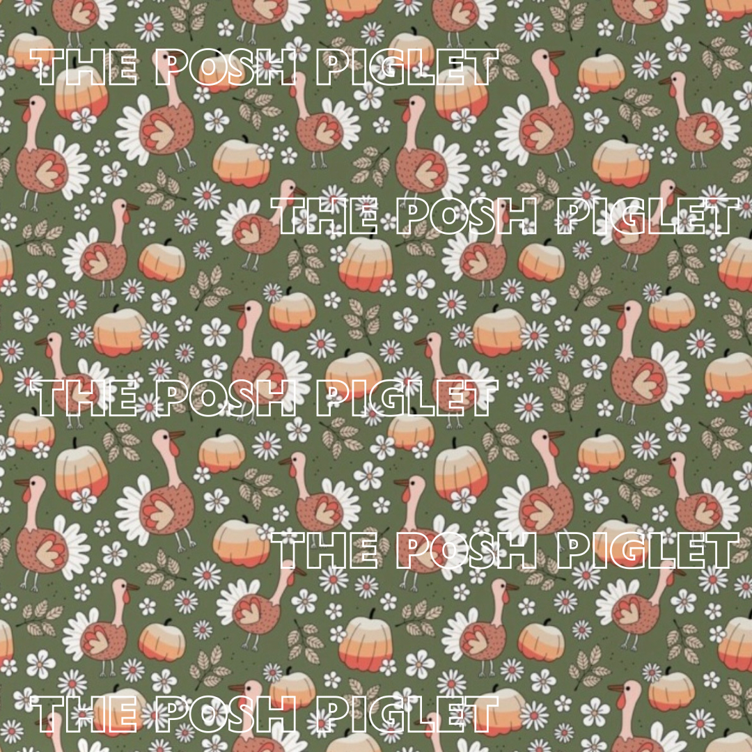 PO1223 Turkey and Pumpkins Bubble PREORDER